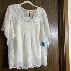 NWT Anthropologie Meadow Rue ivory top